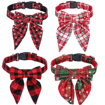 Plaid Christmas Dog Collar – Adjustable Nylon Collar in Festive Patterns, Perfect for Holiday Style