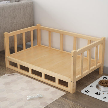 Wooden Dog Bed – Durable & Stylish Raised Pet Bed with Cotton Mattress, Available in Multiple Colors