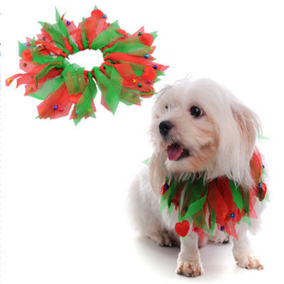 Pet Christmas Neckband – Festive Polyester Neck Ring for Dogs and Cats, Perfect for Christmas & Halloween