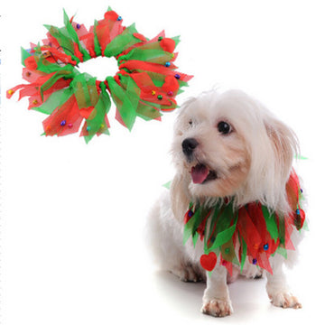 Pet Christmas Neckband – Festive Polyester Neck Ring for Dogs and Cats, Perfect for Christmas & Halloween