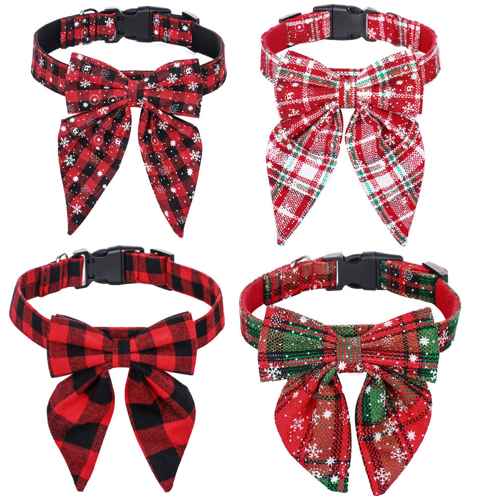 Plaid Christmas Dog Collar – Adjustable Nylon Collar in Festive Patterns, Perfect for Holiday Style